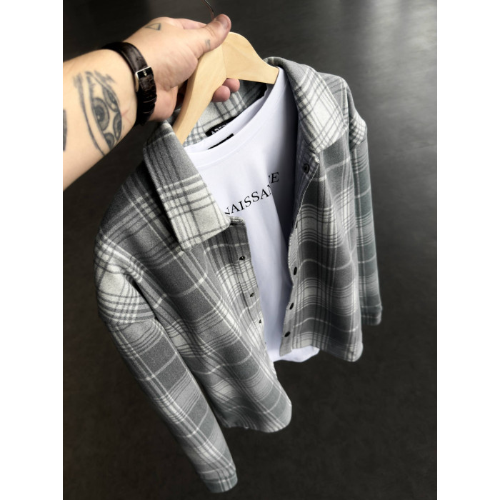 Oversize сорочка в клітинку