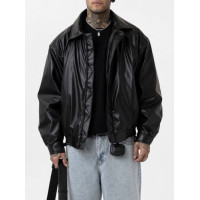 Oversize бомбер з екошкіри