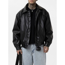 Oversize бомбер з екошкіри