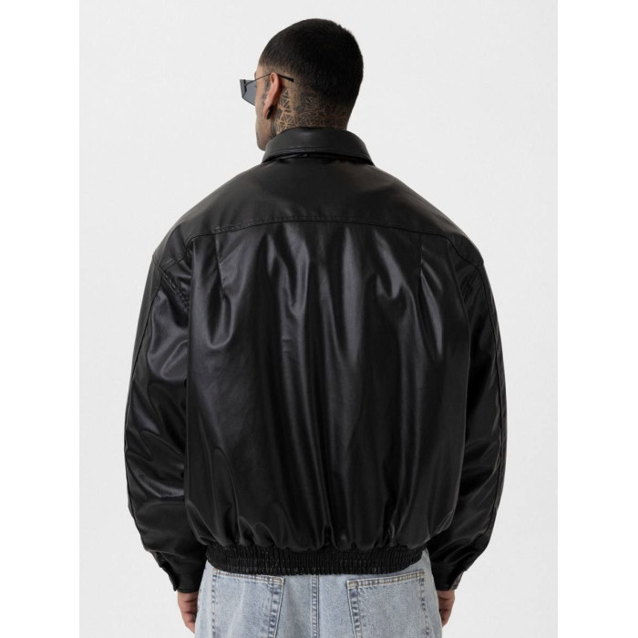 Oversize бомбер з екошкіри