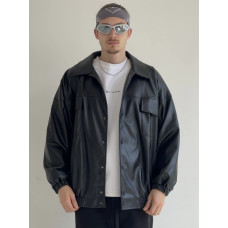 Oversize бомбер із екошкіри