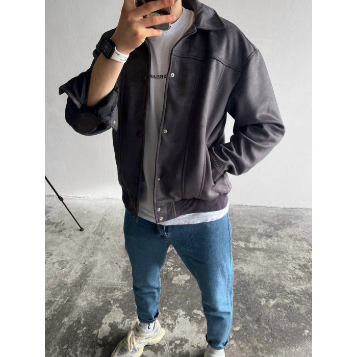 Замшевий бомбер oversize