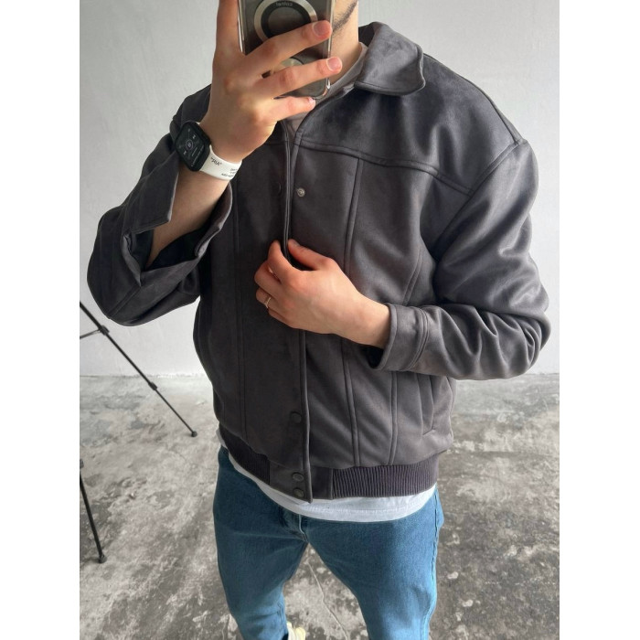 Замшевий бомбер oversize