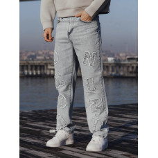 Джинси Baggy з акцентною нашивкою