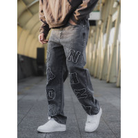 Джинси Baggy з акцентною нашивкою