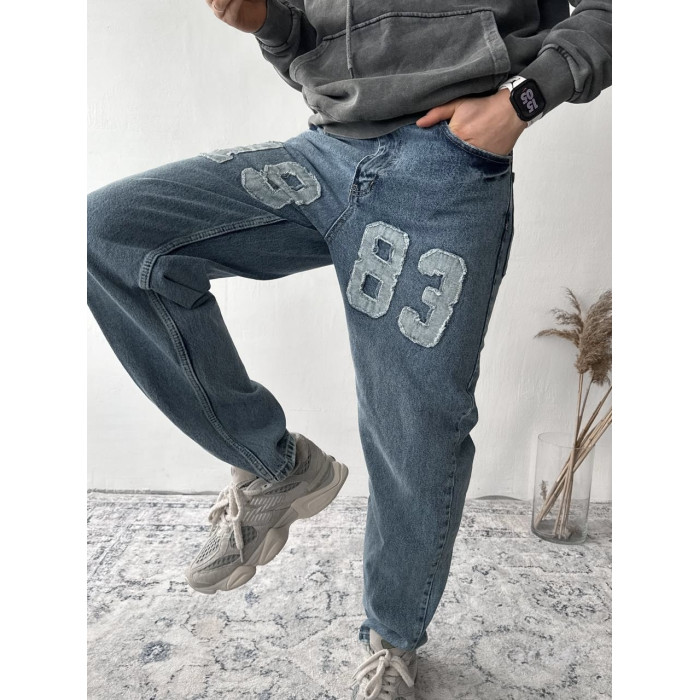 Джинси Baggy з акцентною нашивкою