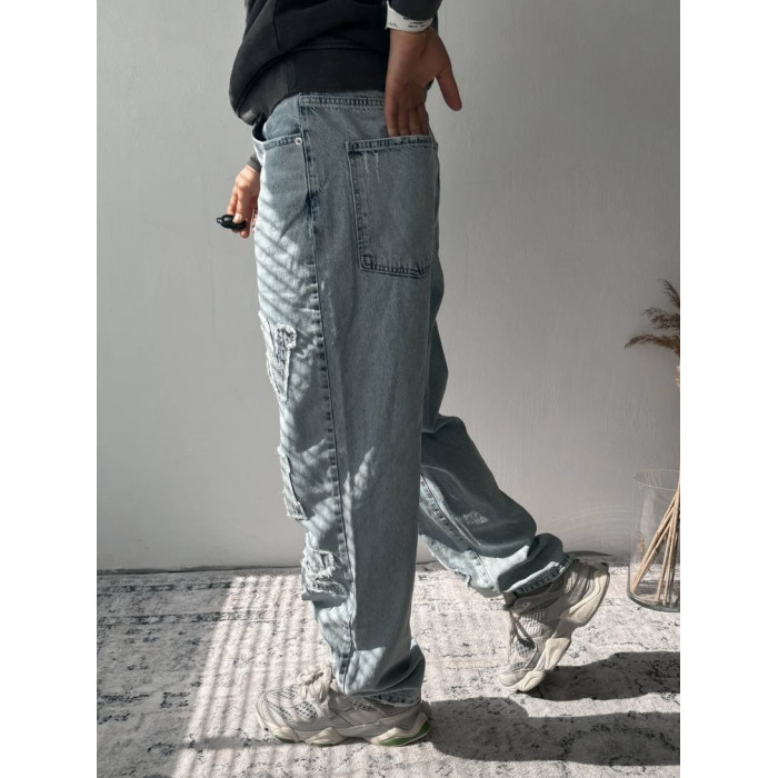 Джинси Baggy з акцентною нашивкою