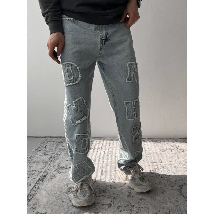 Джинси Baggy з акцентною нашивкою