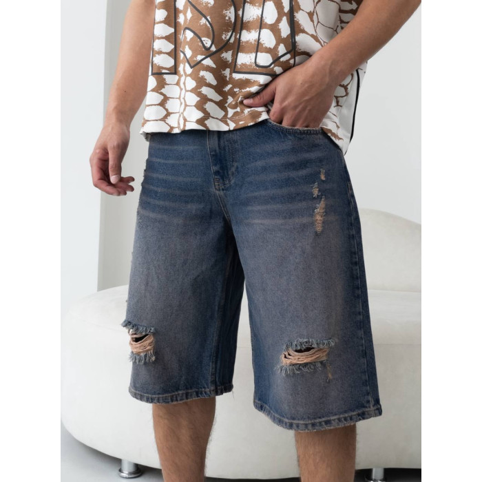 Джинсові шорти Baggy зі рваностями