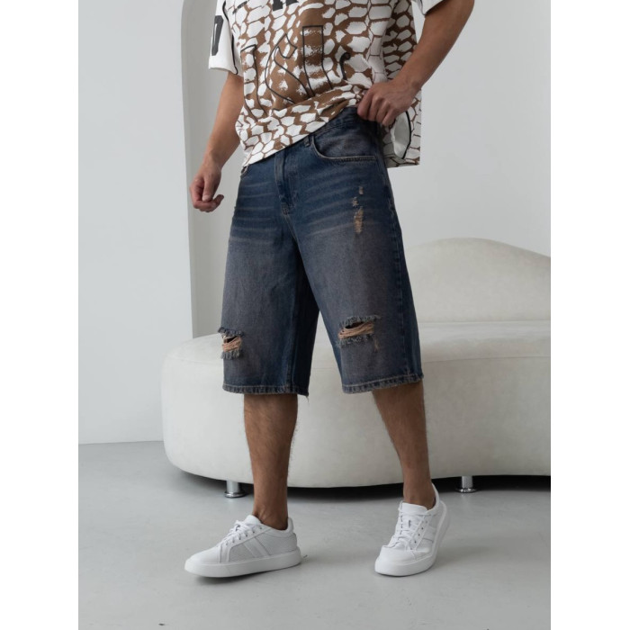 Джинсові шорти Baggy зі рваностями