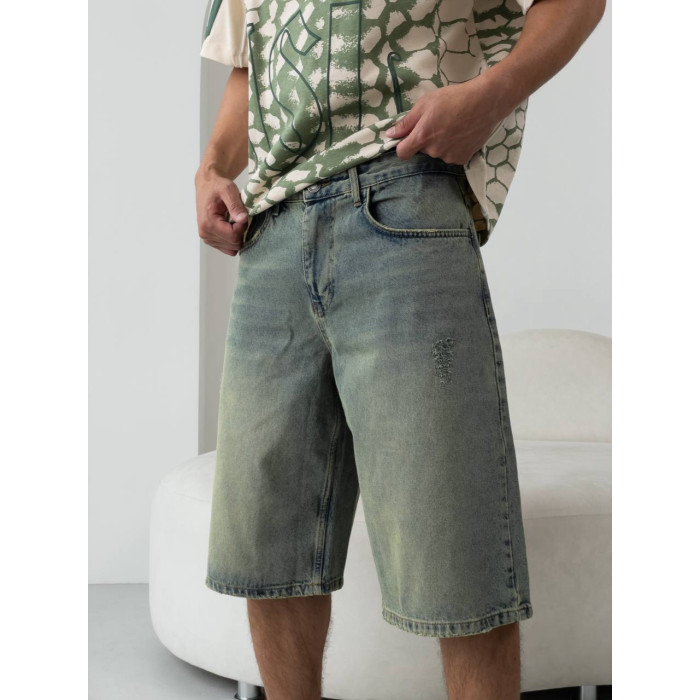 Джинсові шорти Baggy зі рваностями
