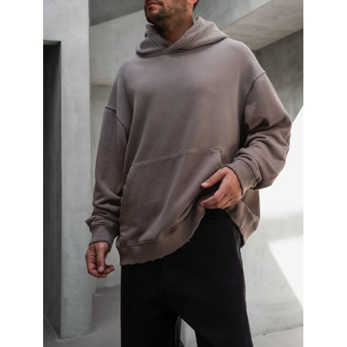 Oversize худі з необробленими краями