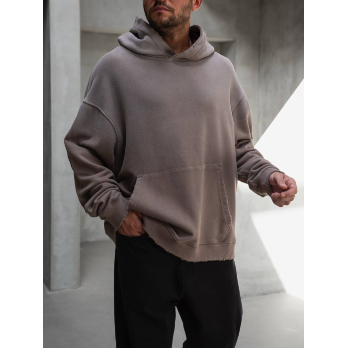 Oversize худі з необробленими краями
