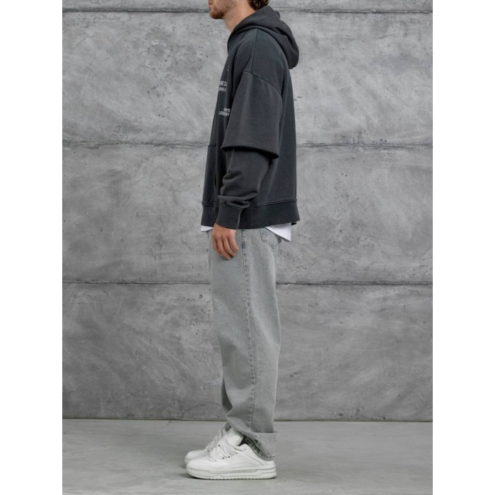 Oversize худі з імітацією футболки