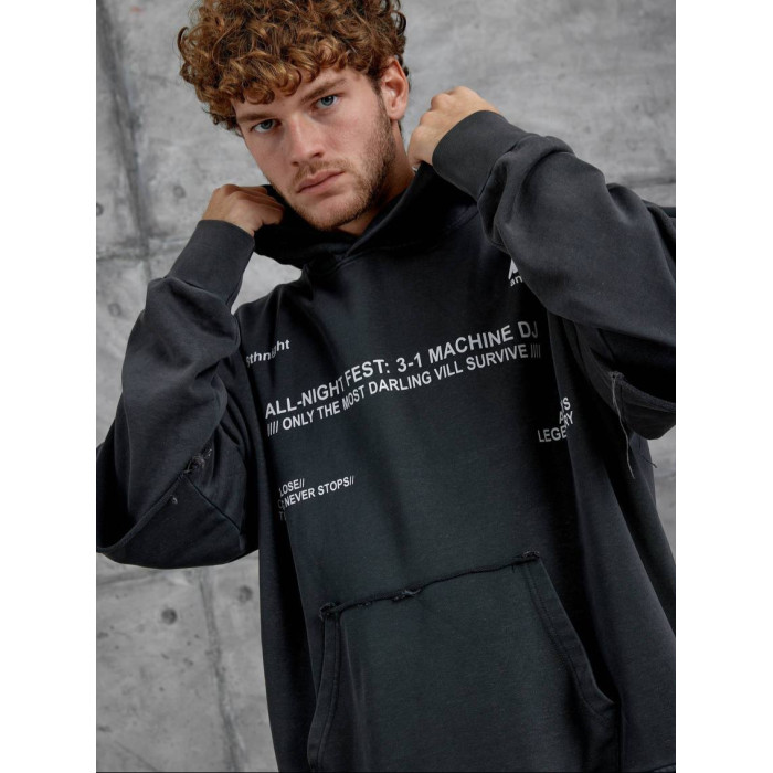 Oversize худі з імітацією футболки