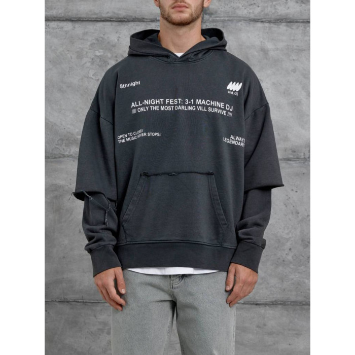 Oversize худі з імітацією футболки
