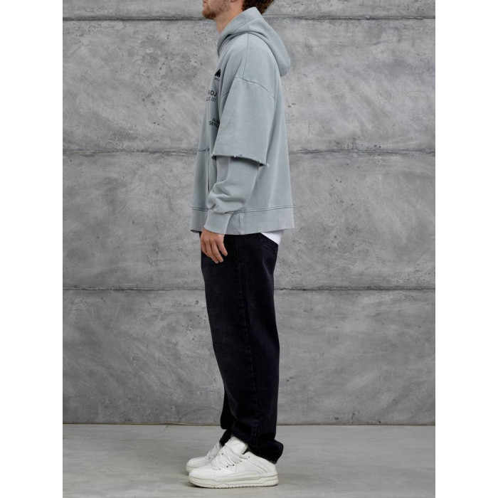 Oversize худі з імітацією футболки
