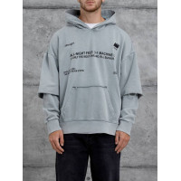 Oversize худі з імітацією футболки