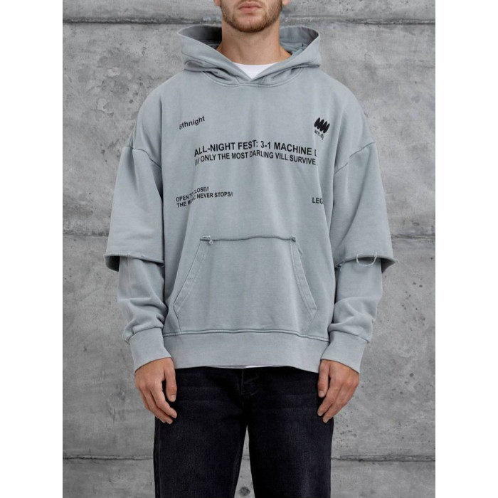 Oversize худі з імітацією футболки
