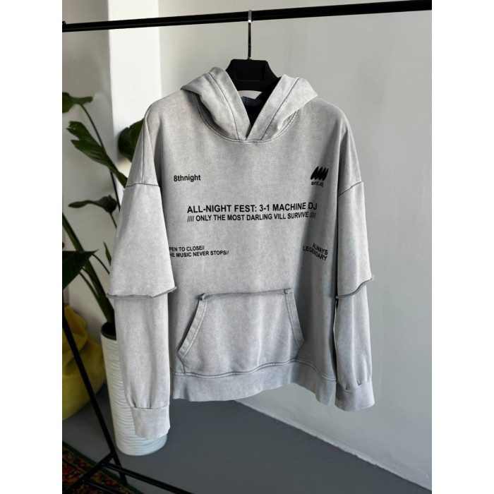 Oversize худі з імітацією футболки