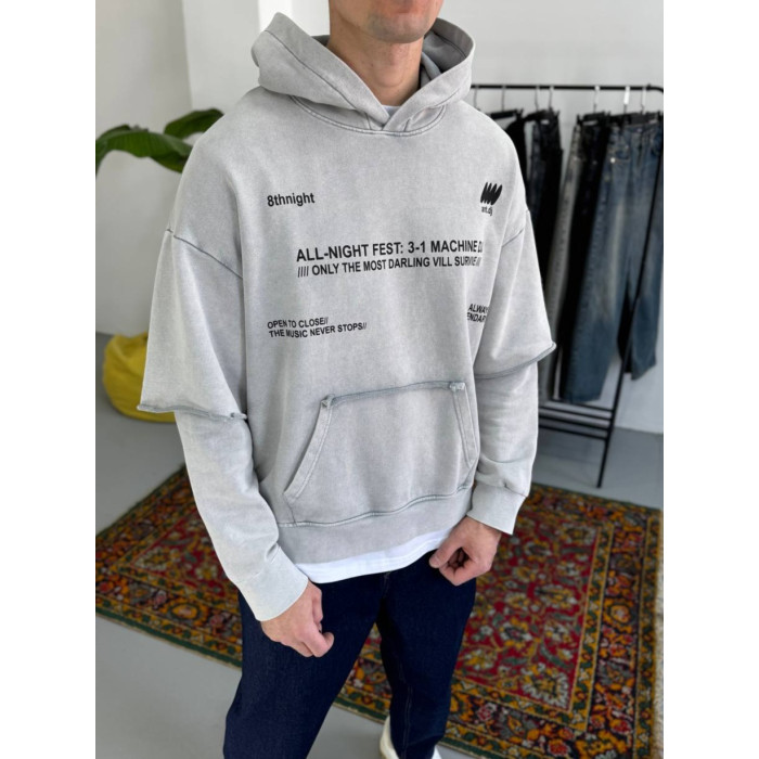 Oversize худі з імітацією футболки