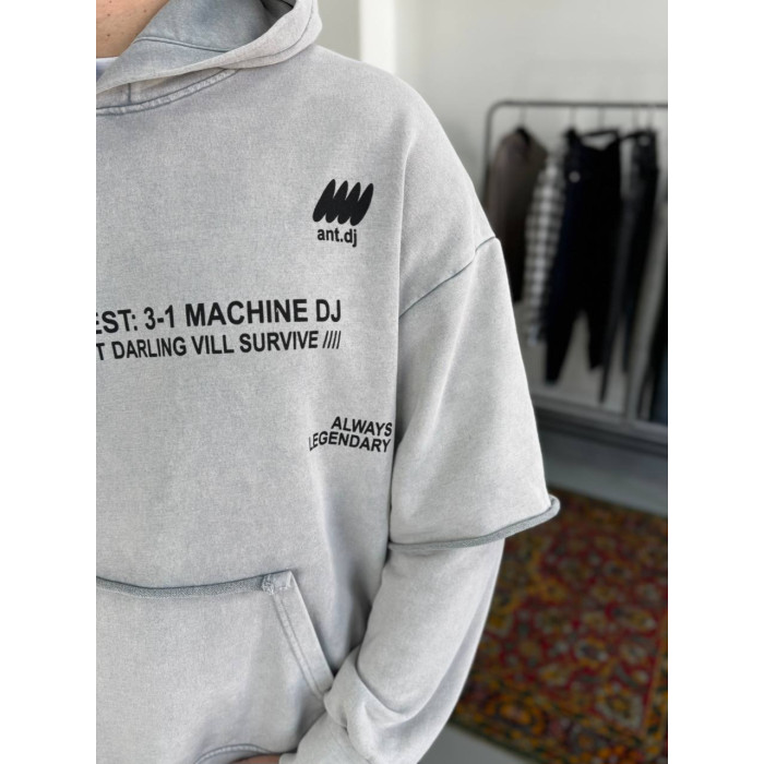 Oversize худі з імітацією футболки