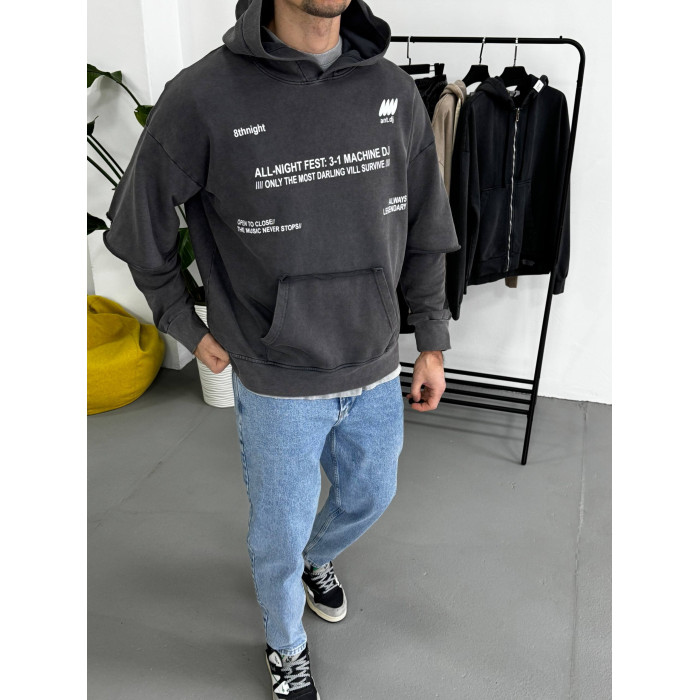 Oversize худі з імітацією футболки