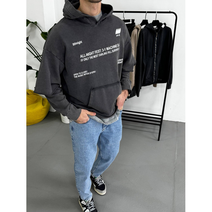 Oversize худі з імітацією футболки