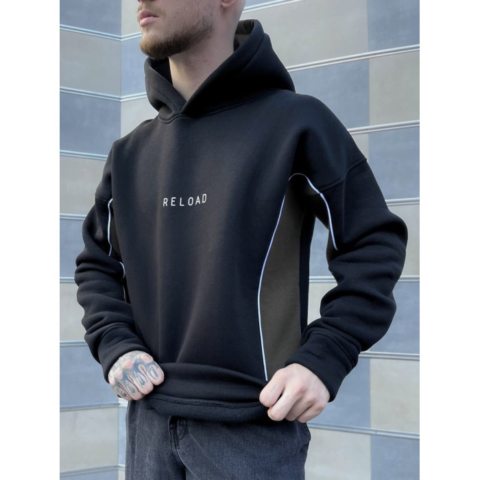 Oversize худі на флісі з надписом
