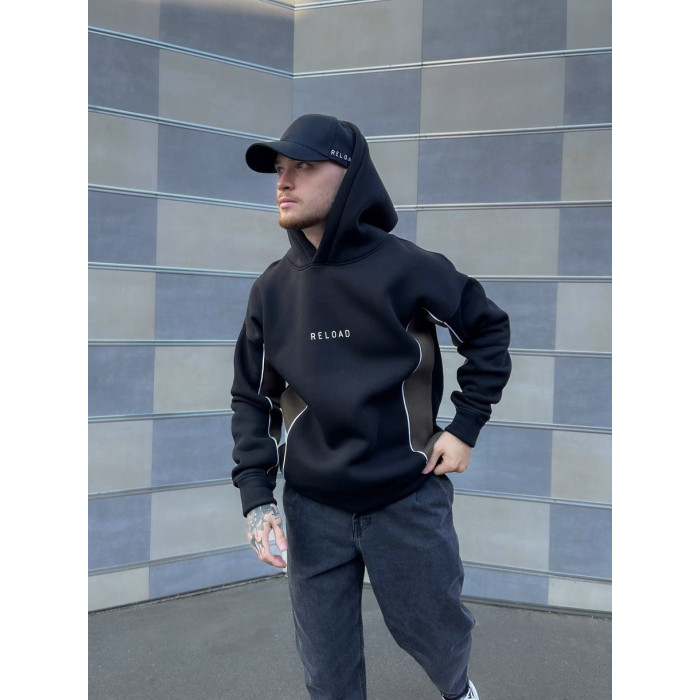 Oversize худі на флісі з надписом