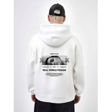Oversize худі на флісі з принтом