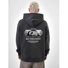Oversize худі на флісі з принтом