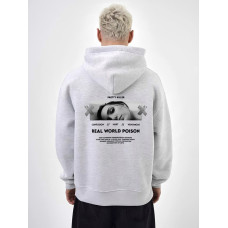 Oversize худі на флісі з принтом