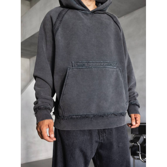 Oversize худі з необробленими краями