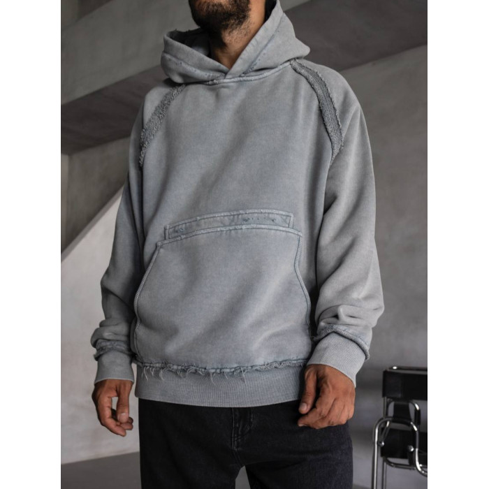 Oversize худі з необробленими краями