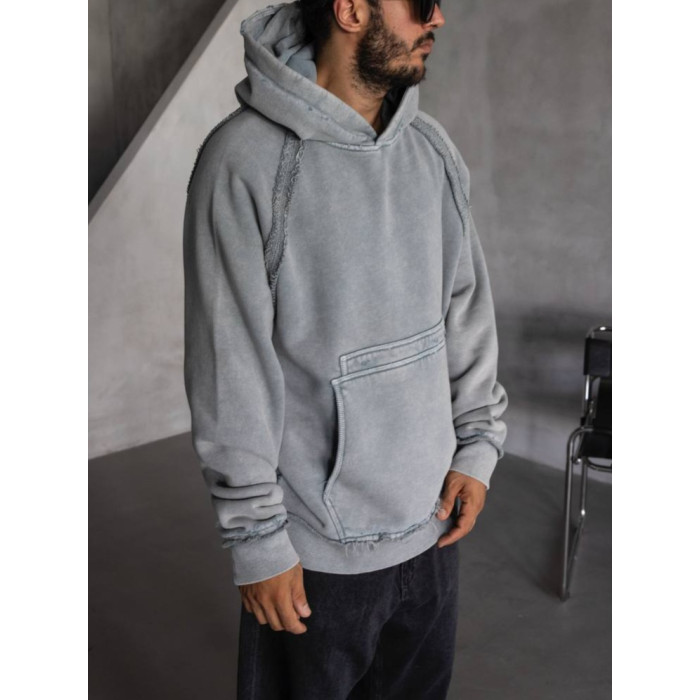 Oversize худі з необробленими краями