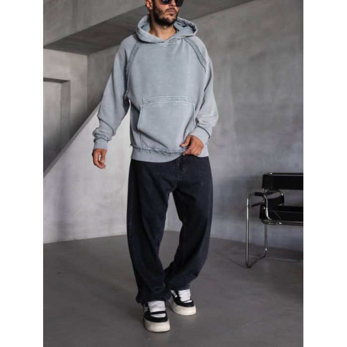 Oversize худі з необробленими краями