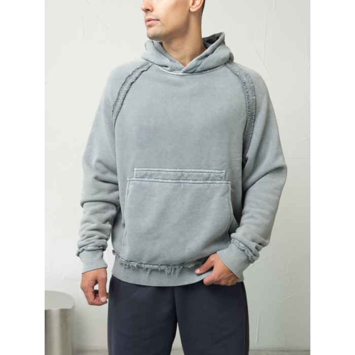 Oversize худі з необробленими краями