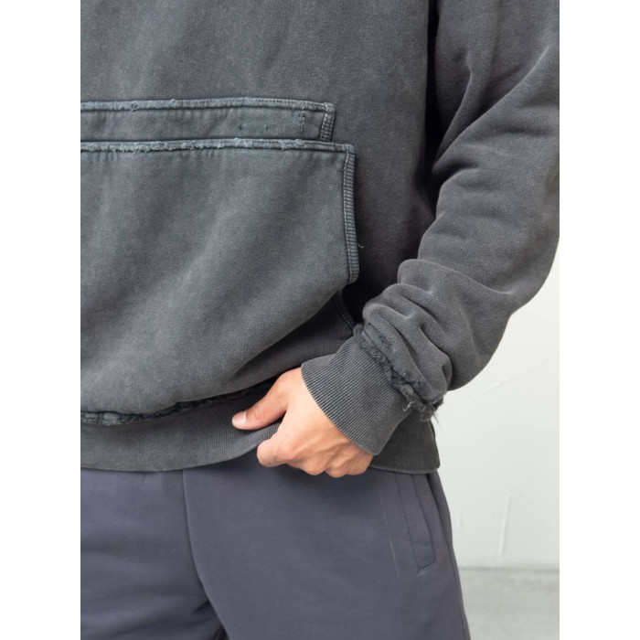 Oversize худі з необробленими краями