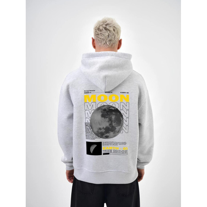 Oversize худі на флісі з принтом