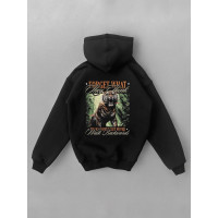 Oversize худі на флісі з принтом