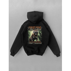 Oversize худі на флісі з принтом
