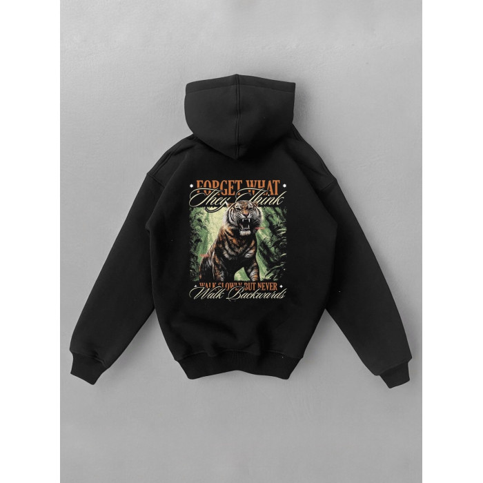 Oversize худі на флісі з принтом