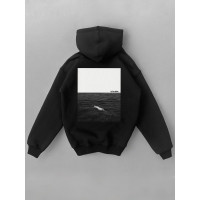 Oversize худі на флісі з принтом