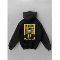 Oversize худі на флісі з принтом