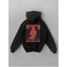 Oversize худі на флісі з принтом