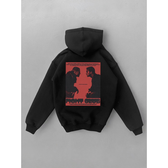 Oversize худі на флісі з принтом