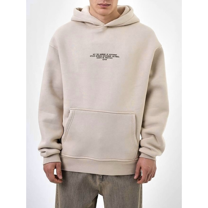 Oversize худі на флісі з надписом