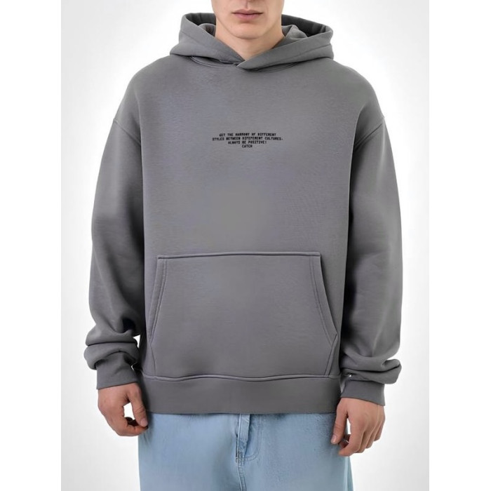 Oversize худі на флісі з надписом