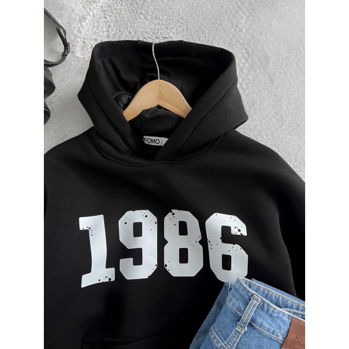 Oversize худі на флісі з принтом